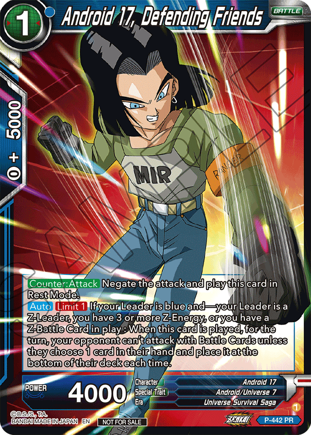 Android 17, Defending Friends (Zenkai Series Tournament Pack Vol.2) - Tournament Promotion Cards - Promo - P-442