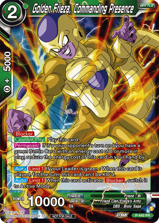 Golden Frieza, Commanding Presence (Zenkai Series Tournament Pack Vol.2) - Tournament Promotion Cards - Promo - P-445