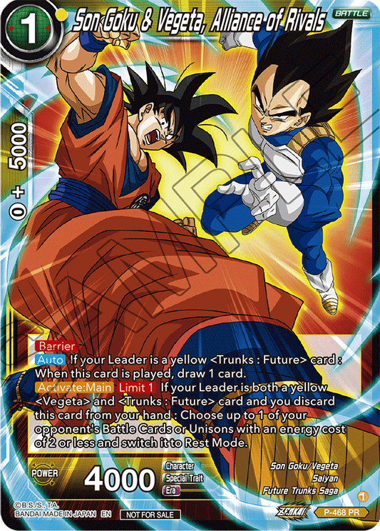 Son Goku & Vegeta, Alliance of Rivals (Z03 Dash Pack) - Promotion Cards - Promo - P-468