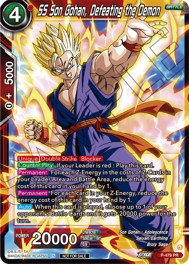 SS Son Gohan, Defeating the Demon (Zenkai Series Tournament Pack Vol.3) - Tournament Promotion Cards - Promo - P-479