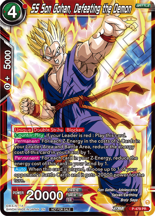 SS Son Gohan, Defeating the Demon (Zenkai Series Tournament Pack Vol.3) - Tournament Promotion Cards - Promo - P-479