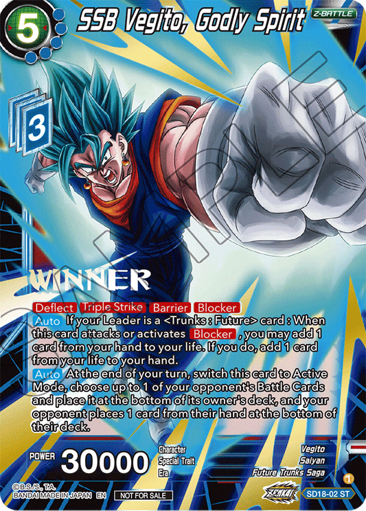 SSB Vegito, Godly Spirit (ZENKAI Celebration Winner-Stamped) - Promotion Cards - Promo - SD18-02