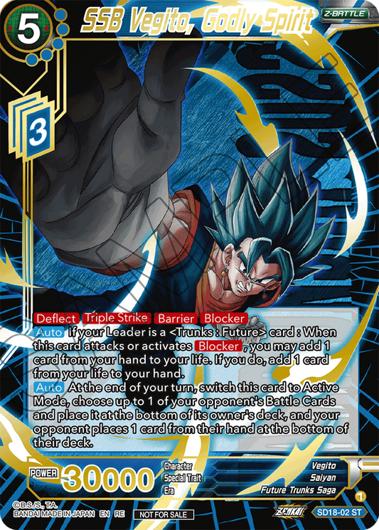 SSB Vegito, Godly Spirit (Championship 2022 Fusion & Potara Pack) - Promotion Cards - Promo - SD18-02