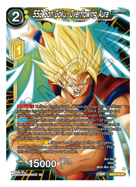 SS2 Son Goku, Overflowing Aura - Power Absorbed - Starter Rare - SD22-03