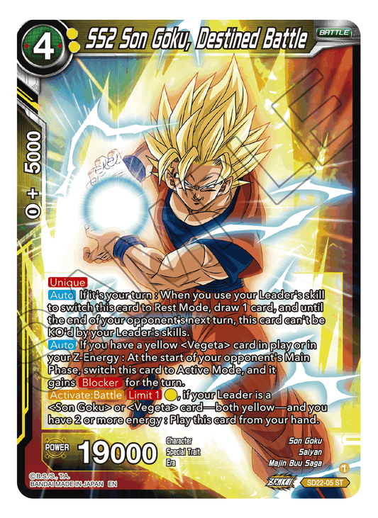 SS2 Son Goku, Destined Battle - Power Absorbed - Starter Rare - SD22-05