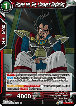 Vegeta the 3rd, Lineage's Beginning - Battle Evolution Booster - Rare - EB1-09