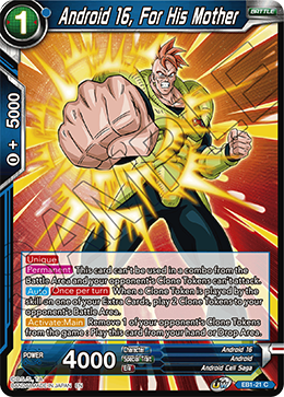 Android 16, For His Mother - Battle Evolution Booster - Common - EB1-21