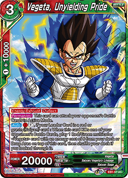 Vegeta, Unyielding Pride - Battle Evolution Booster - Uncommon - EB1-57