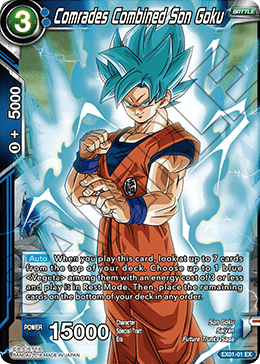 Comrades Combined Son Goku (Foil) - Expansion Deck Box Set 01: Mighty Heroes - Expansion Rare - EX01-01