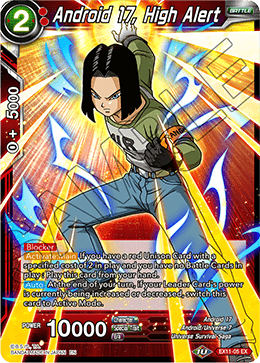 Android 17, High Alert - Expansion Deck Box Set 11: Universe 7 Unison - Expansion Rare - EX11-05