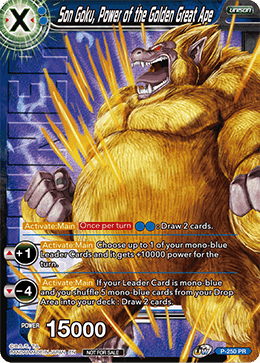 Son Goku, Power of the Golden Great Ape (Winner Stamped) - Tournament Promotion Cards - Promo - P-250