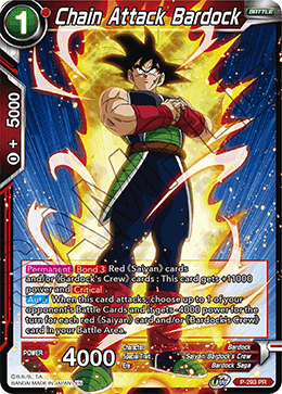 Chain Attack Bardock (2021 Tournament Pack Vault Set) (Finalist Gold Stamped) - Promotion Cards - Promo - P-293