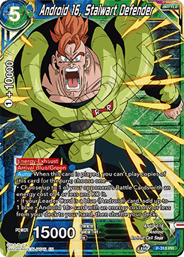 Android 16, Stalwart Defender (Winner Stamped) - Tournament Promotion Cards - Promo - P-310