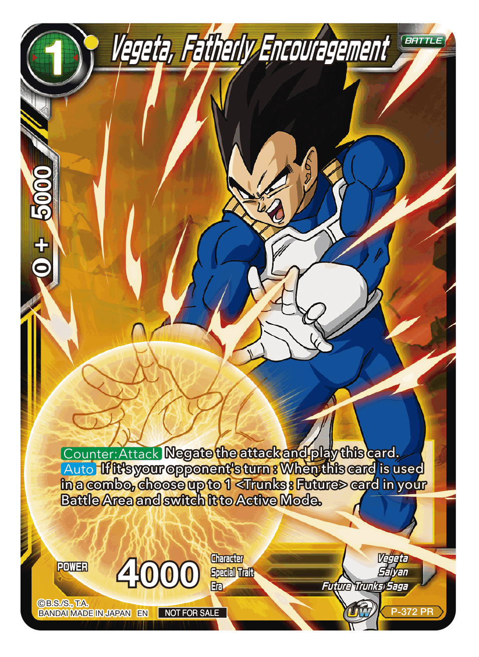 Vegeta, Fatherly Encouragement (Tournament Pack Vol. 7) - Tournament Promotion Cards - Promo - P-372