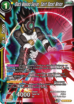 Black Masked Saiyan, Spirit Boost Minion - Cross Spirits - Starter Rare - SD16-05