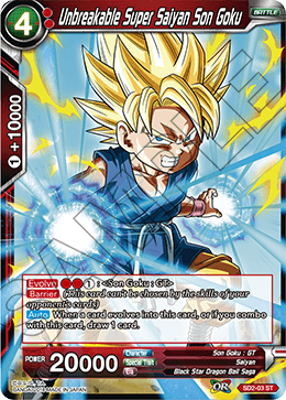 Unbreakable Super Saiyan Son Goku - Mythic Booster - Common - SD2-03