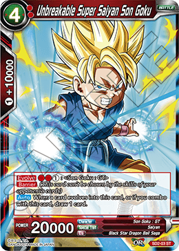 Unbreakable Super Saiyan Son Goku - Cross Worlds - Starter Rare - SD2-03