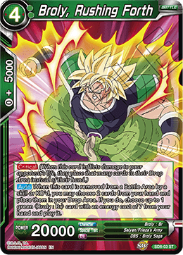Broly, Rushing Forth - Destroyer Kings - Starter Rare - SD8-03