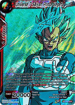 Universe 7 Saiyan Prince Vegeta (SPR) - Tournament of Power - Special Rare - TB1-004