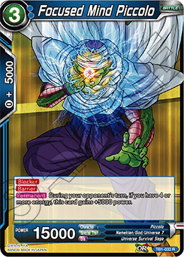 Focused Mind Piccolo (Shatterfoil) - Draft Box 04 - Dragon Brawl - Rare - TB1-032