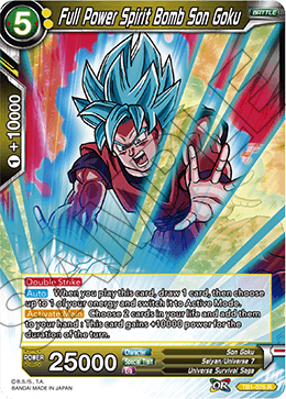 Full Power Spirit Bomb Son Goku (Shatterfoil) - Draft Box 04 - Dragon Brawl - Rare - TB1-075