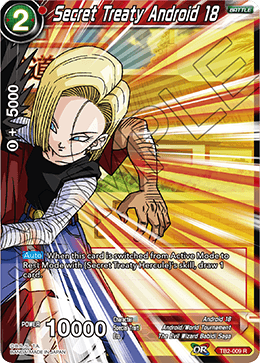 Secret Treaty Android 18 - World Martial Arts Tournament - Rare - TB2-009