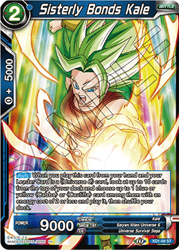 Sisterly Bonds Kale - Assault of the Saiyans - Starter Rare - XD1-04